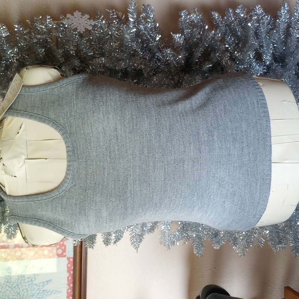 QVC Sweater Vest, Gray; New by Denim & Co, Small, Stretchy